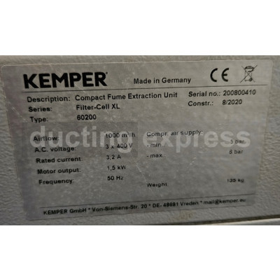 Used Kemper Filter-Master XL Welding Smoke Extraction Filter Unit  W3 Approved