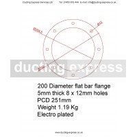 Flat Bar Flange 200mm Diameter